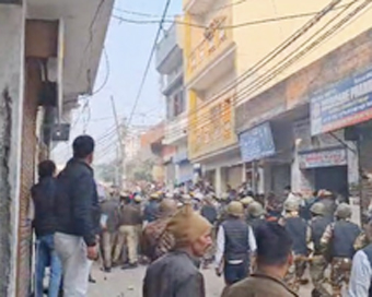 Sambhal mosque survey: Mob pelts stones at cops, several arrested